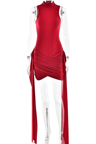 Sleeveless Ruched Evening Dress