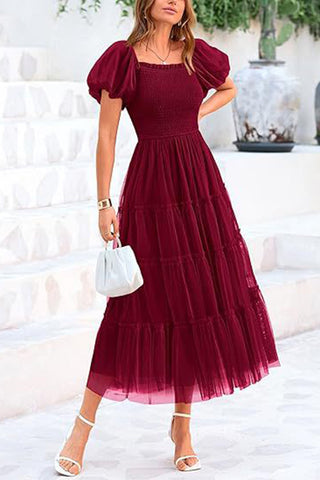 Elegant Puff Sleeve Dress