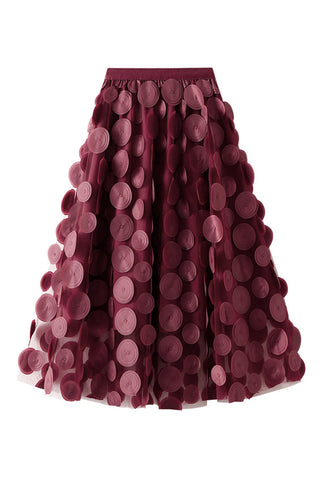 Textured Circle A-Line Skirt