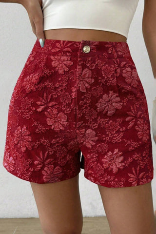 Floral Print High Waist Shorts