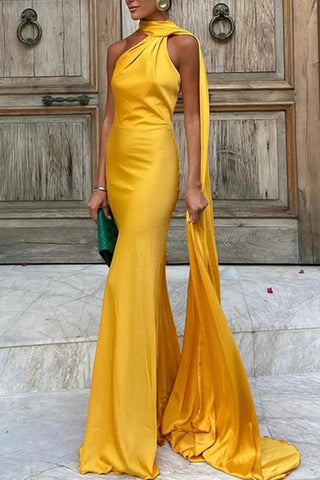 Asymmetric Neckline Casual Dress