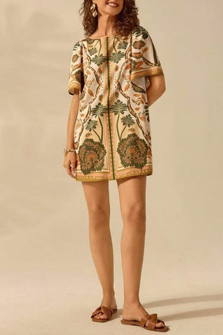 Nature Motif T-Shirt Mini Dress