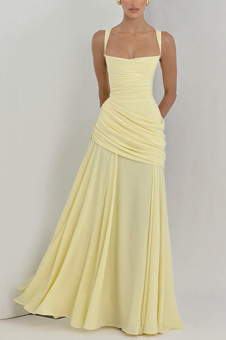 Ruched Strappy Maxi Dress