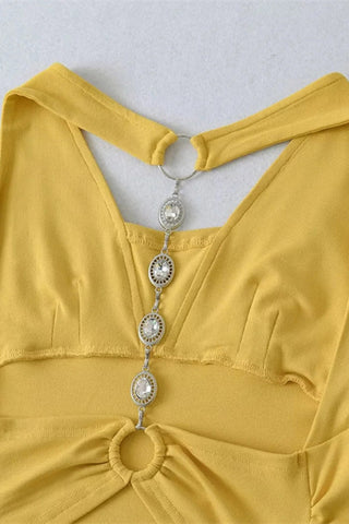 Halter Neck Embellished Tank Top