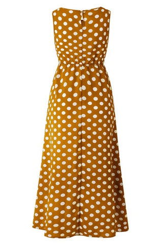 Sleeveless Polka Dot Casual Dress