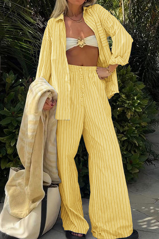 Striped Relaxed Fit Pants Set