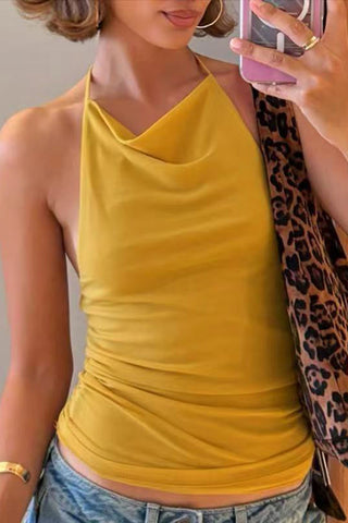 Ruched Halter Neck Camisole