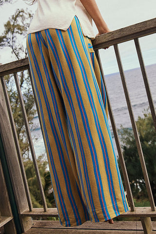 Striped Wide-Leg Casual Pants