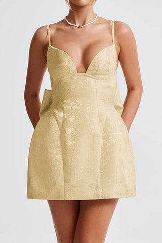 Elegant Bow-Back Evening Mini Dress