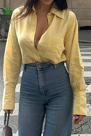 Classic Long Sleeve Button-Up Blouse