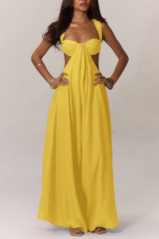 Cutout Jumpsuit with Flowing Skirt