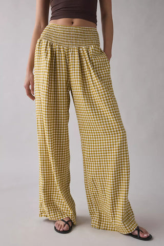 Relaxed Fit Checkered Casual Pants