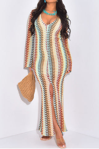 Elegant Long-Sleeve Casual Maxi Dress