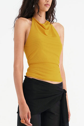 Ruched Halter Tank Top