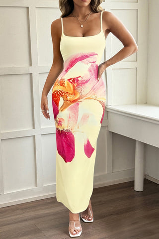 Floral Print Dress with Spaghetti Straps