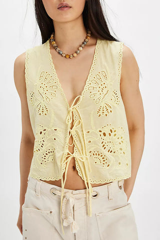 Eyelet Tie-Front Camisole Top