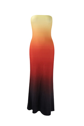 Strapless Floral Casual Dress