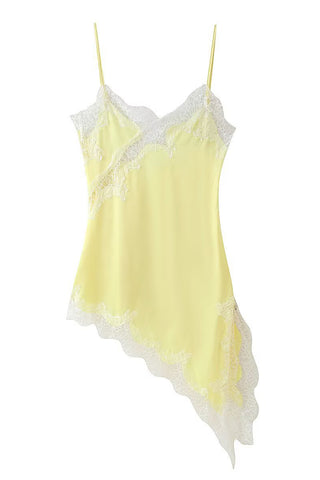Asymmetrical Lace Trim Dress