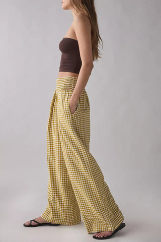 Relaxed Fit Checkered Casual Pants