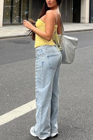 Strapless Mesh Bustier Top