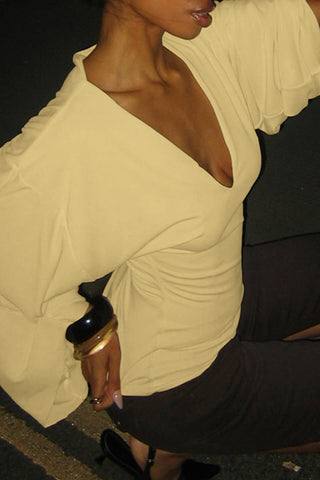 V-Neck Long Sleeve Top