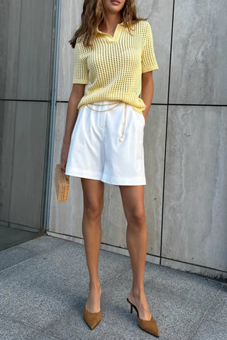 Perforated Polo Tank Top