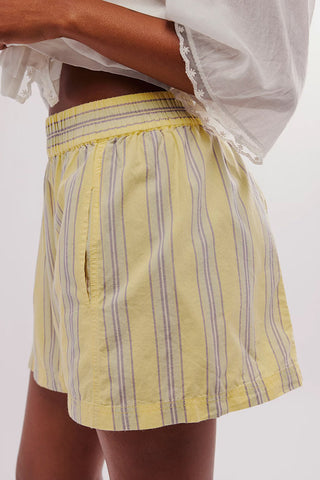 Striped Elastic Waist Casual Shorts