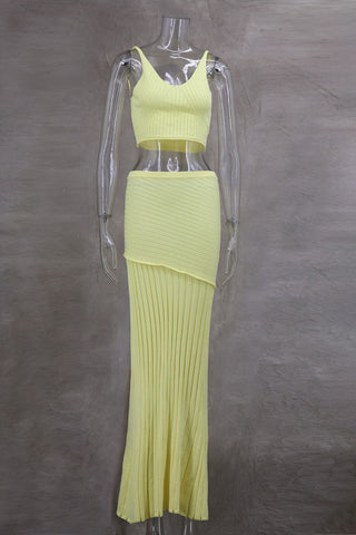 Pleated Skirt and Crop Top Set