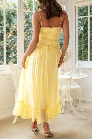 Ruffle Hem Bow Midi Dress