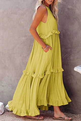 Sleeveless Ruffle Casual Dress