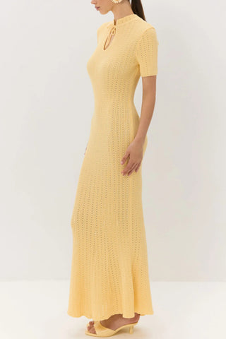 Tie-Front Ribbed Casual Dress