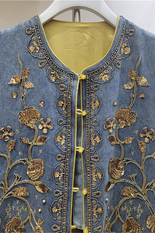 Embellished Button-Front Vest