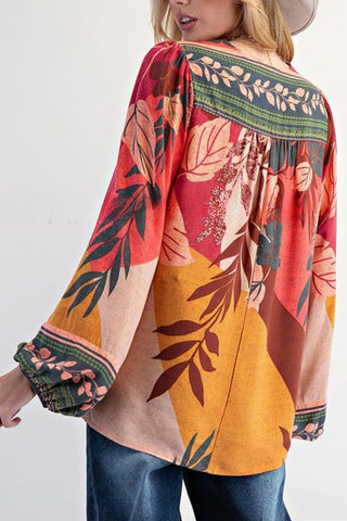 Bohemian Floral Blouse