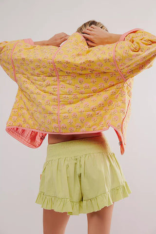 Patterned Pleated Casual Shorts