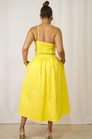 One-Shoulder Casual Midi Dress