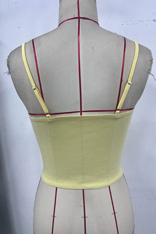 Lace-Up Ruched Camisole Top