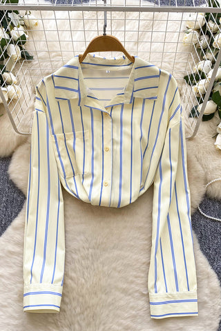Striped Button-Front Shirt