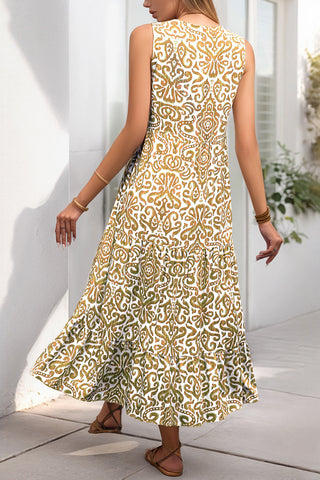 Sleeveless Bohemian Print Casual Dress