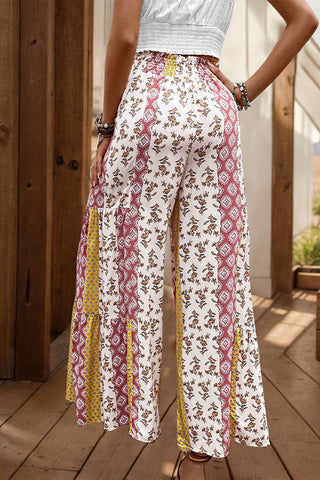 Wide-Leg Printed Casual Pants