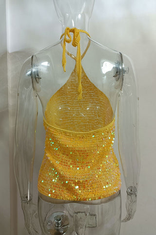 Halter Sequin Tank Top