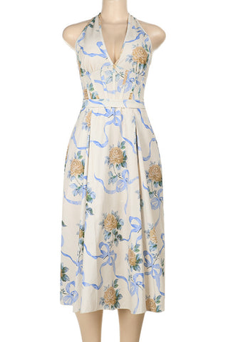 Floral Halter Midi Dress