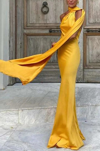 Asymmetric Neckline Casual Dress