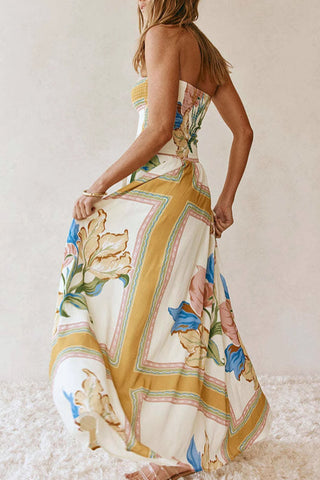 Floral Strapless Maxi Dress