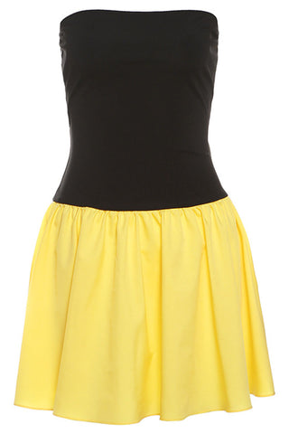 Strapless Ruched Casual Dress