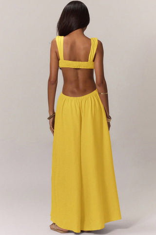 Cutout Jumpsuit with Flowing Skirt