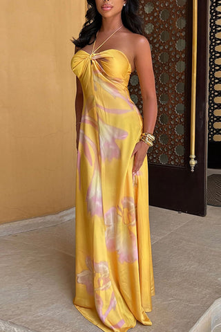 Strapless Floral Maxi Dress