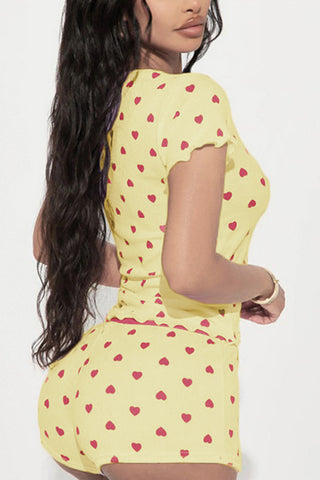 Heart Print Loungewear Set