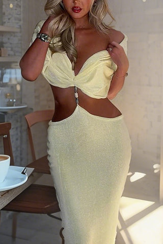 Cutout Twist Front Maxi Dress