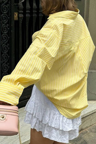 Striped Button-Up Long Shirt