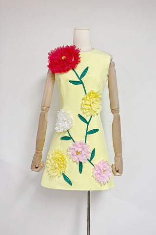 Floral Appliqué Vacation Dress